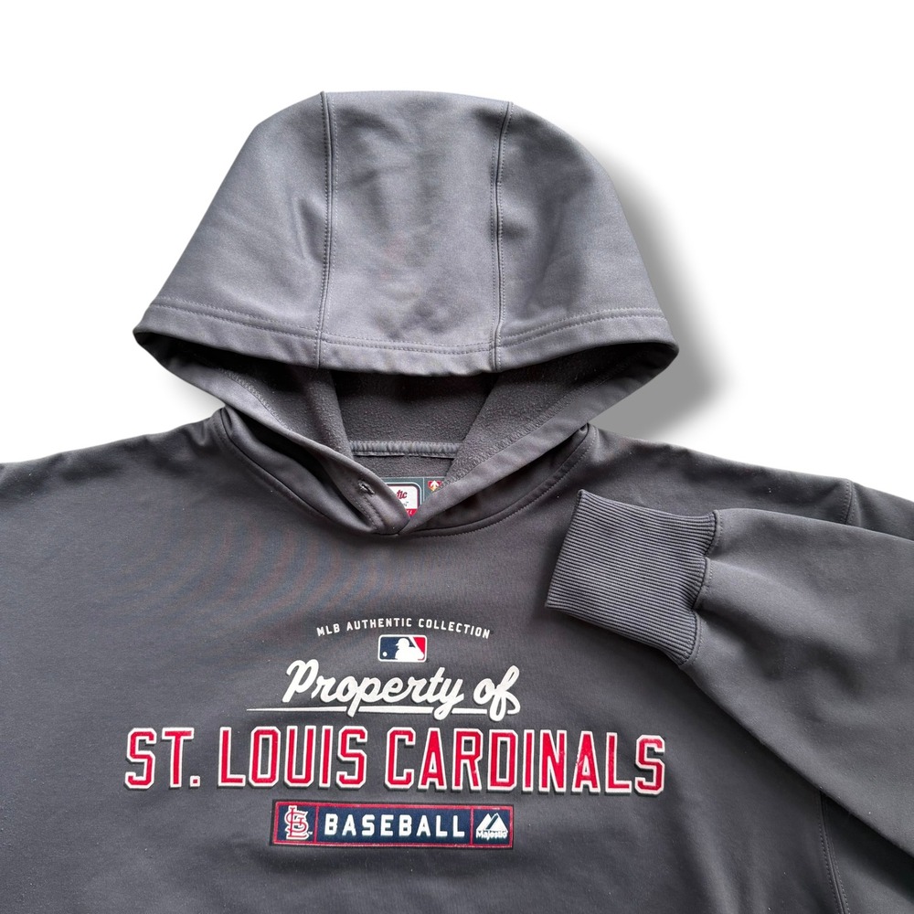 Majestic Men M St Louis Cardinals MLB Therma Base Pullover Hoodie Baseball Sport